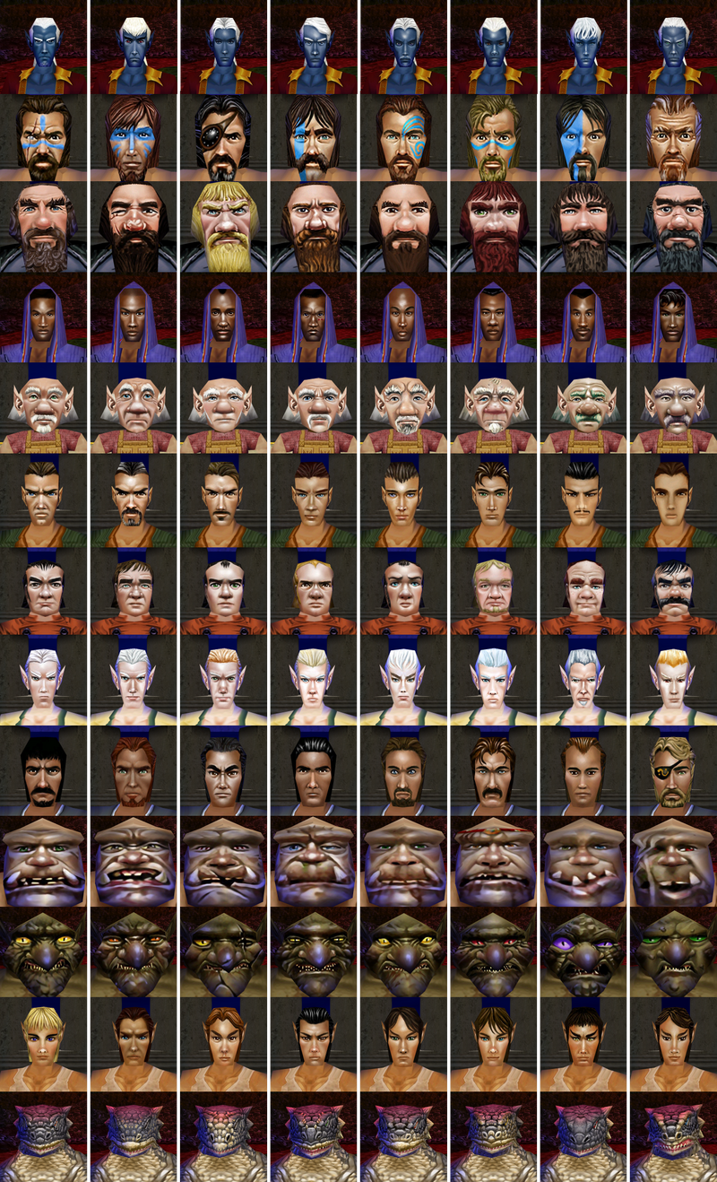 Faces for all classic male races